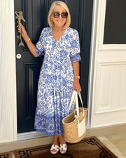 CECILY™ | Floral V-Neck Dress