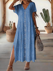 BILLIE™ | Button-Through Denim Dress