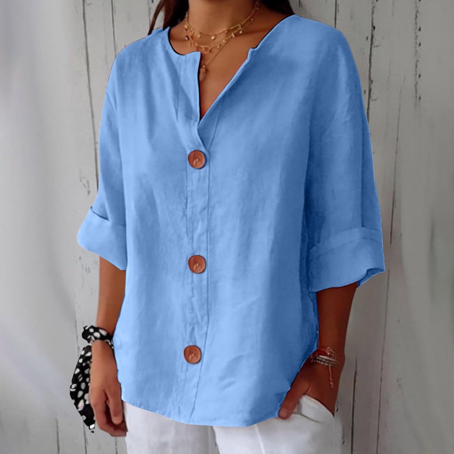 ELENA™ | Button-Front Blouse