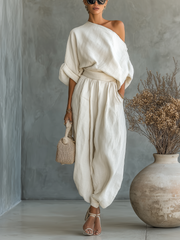 ANNORA™ | Linen Off-Shoulder Co-Ord