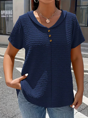 SELENA™ | Textured V-Neck Top