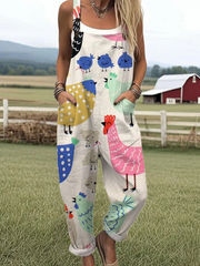 DELIA™ | Hen Print Jumpsuit