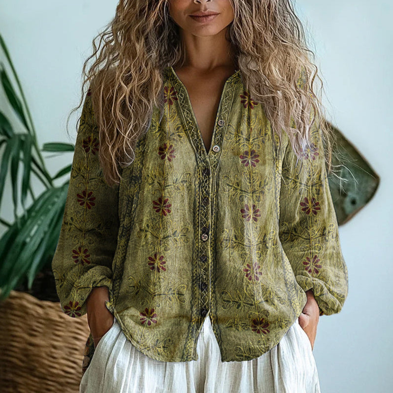 CHARLIE™ | Print Button Blouse