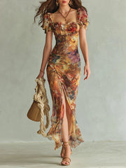 BIANCA™ | Painted Chiffon Maxi Dress