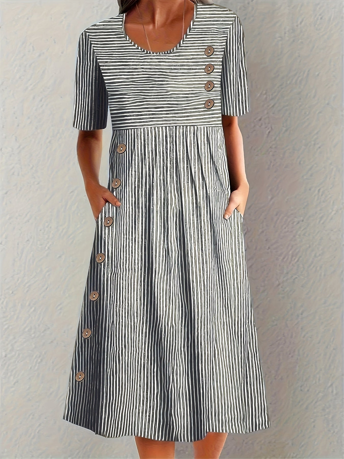 ROSALIND™ | Striped Midi Dress