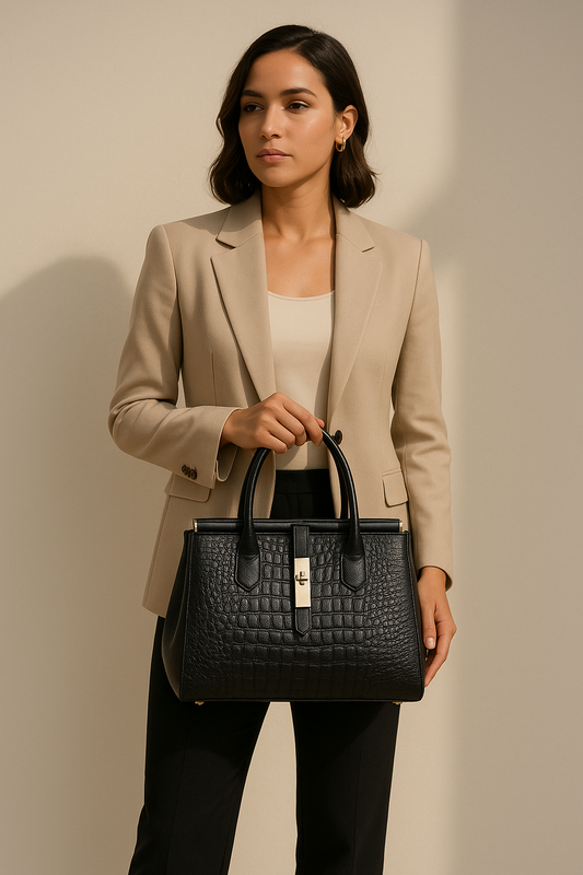 The Clarity Tote – Timeless Elegance in Genuine Leather